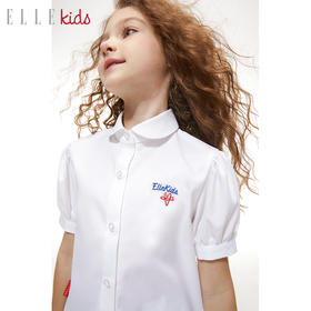 ELLEKIDS 童装 竹纤维弹力法式娃娃领泡泡袖衬衫