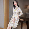 水墨花真丝连衣裙，长袖宽松大码裙ASE-9512 商品缩略图3
