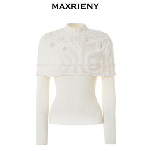 【商场同款-新春系列春日银柳】MAXRIENY复古优雅钉珠两件式毛衫(货号:MC88SW775) 商品图4
