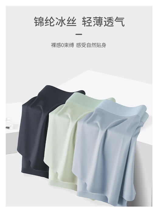 【特价清仓】极造家锦纶冰丝男士内裤（3条装） 商品图1