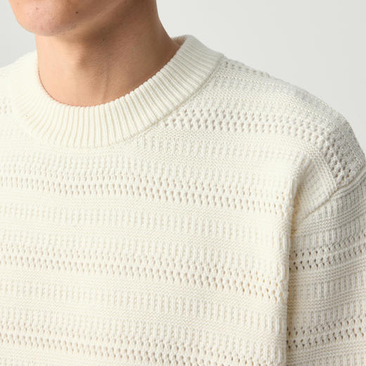 墨麦客男装 膨体挑洞肌理 冬季新款圆领毛衣男士加厚针织衫20467 商品图2