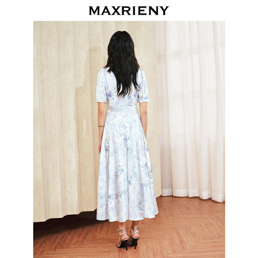 MAXRIENY欧式园艺复古风连衣裙2024夏款茶歇裙珍珠钻扣流苏裙子(货号:MS85DR257) 商品图3