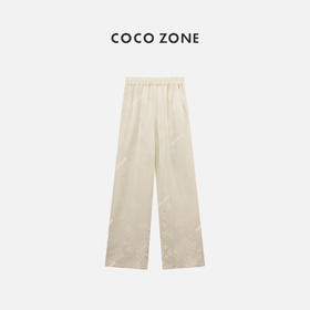 COCO ZONE新中式国风提花休闲裤时尚复古直筒裤CC1A0395