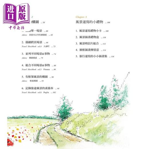 预售 【中商原版】旅の水彩绘诗(畅销版)：彩绘旅途的花．草．巷．弄 港台艺术原版 あべまりえ 良品文化出版 商品图2