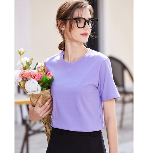 【69元/3件】【三件起拍】SIIJJEYY夏季新款13色马卡龙色系T恤舒爽全棉彩色T恤男女同款情侣款圆领设计微宽松版型遮肉显瘦 商品图1