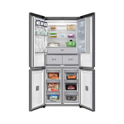 美的（Midea）箱651升十字四门微晶一周鲜净化除菌保鲜速冻智能家用微晶大冰箱BCD-651WSGPZMA烟雨褐 商品图3