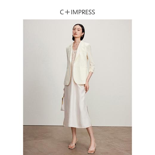 WT2402038C+IMPRESS/西嘉新中式西装外套女19姆米真丝冠乐绉肌理感抽皱袖口 商品图2