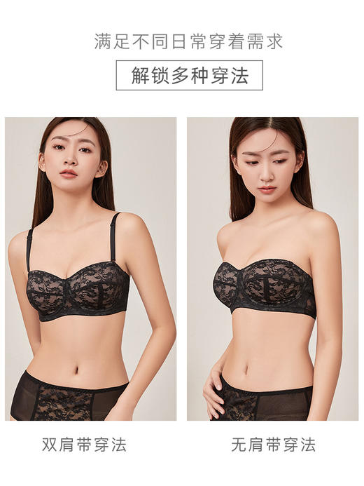 【薄如蝉翼，防止露点尴尬！】薄款防滑裹胸防下垂大码抹胸，夏季护胸防走光蕾丝罩杯，轻如羽毛 看得见的轻薄透气-lm！ 商品图4