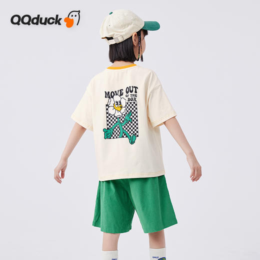 【清仓捡漏】【两件套】【120-165】【可可鸭】女童夏季短袖短裤套装（上衣：95%棉 5%氨纶 裤子：100%棉） 商品图5