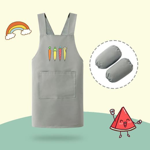 【送袖套！全身防水免洗】男女孩罩衣画画衣防水长袖厨房反穿衣中大童幼儿园绘画宝宝围衣 商品图8