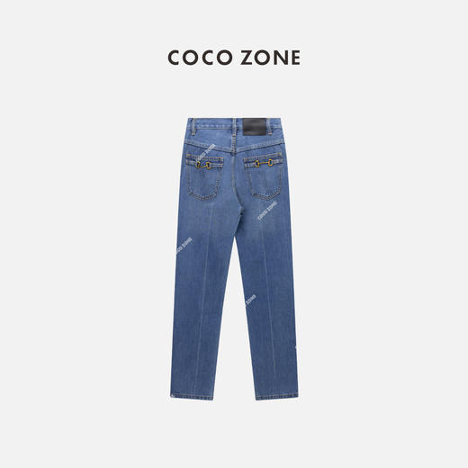  COCO ZONE100棉"古蓝牛"复古休闲牛仔裤显瘦百搭水洗直筒裤24C10312 商品图1