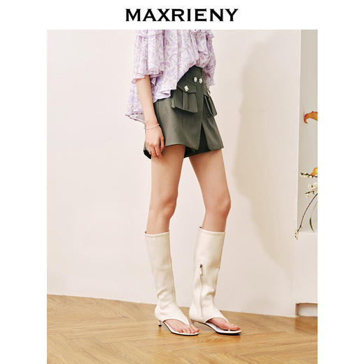 MAXRIENY都市率性风搭片式立体工装短裤军绿色裙裤(货号:MC88PA506) 商品图2