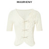 【商场同款】MAXRIENY摩登新中式盘扣套头针织衫V领开衫上衣小衫(货号:MC88JA263) 商品缩略图4
