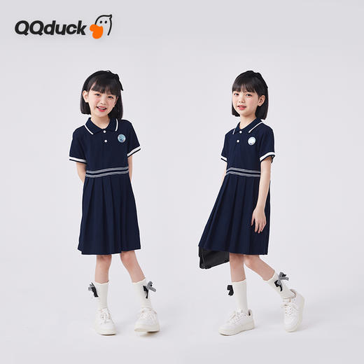 【120-165】【可可鸭】女童夏季短袖裙子polo领连衣裙 商品图2