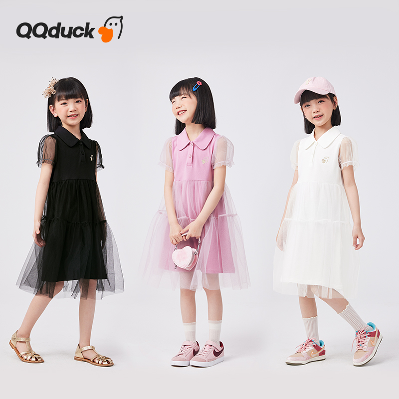 【120-165】【可可鸭】女童夏季网纱连衣裙