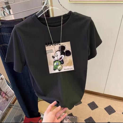 2件39.9元【童T】男童女童同款100%棉（背景米奇）印花T恤-喜出 商品图1