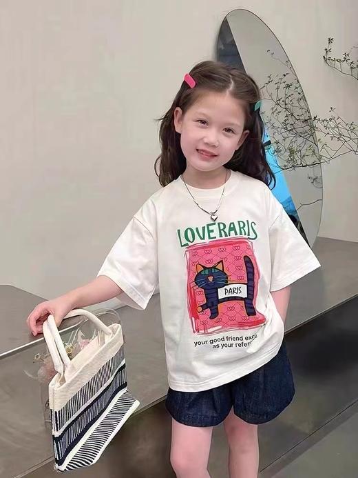 2件39.9元【童T】男童女童同款100%棉-（LOVE卡通猫）印花T恤-喜出 商品图0