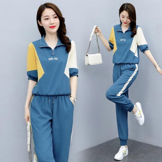 ALBB-休闲运动套装女2024年夏季新款韩版时尚洋气显瘦气质两件套潮 商品图3