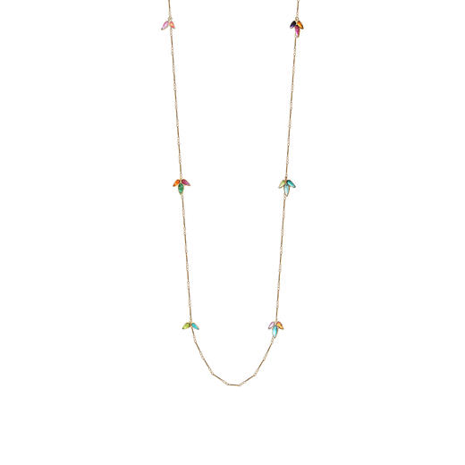 订购6个月到｜Gripoix Paris-Bamboo Double Tour-竹叶 长款 项链（彩色）［法国设计师］ 商品图3