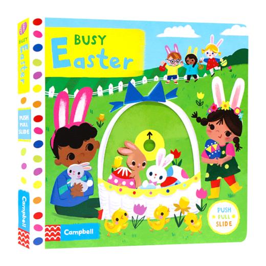 英文原版绘本 忙碌的复活节 Busy Easter 推拉滑动机关纸板书 幼儿英语启蒙游戏玩具书 全英文版 商品图3