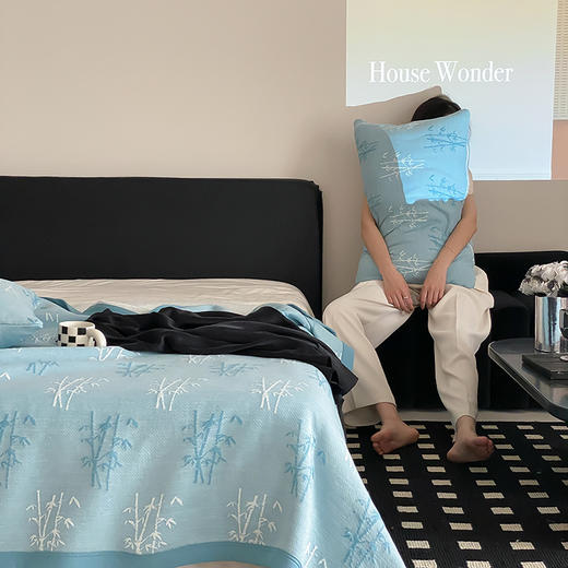 自然醒全棉针织棉提花夏被空调毯超柔裸睡针织夏凉被夏季薄款空调被盖毯可机洗MT 商品图1