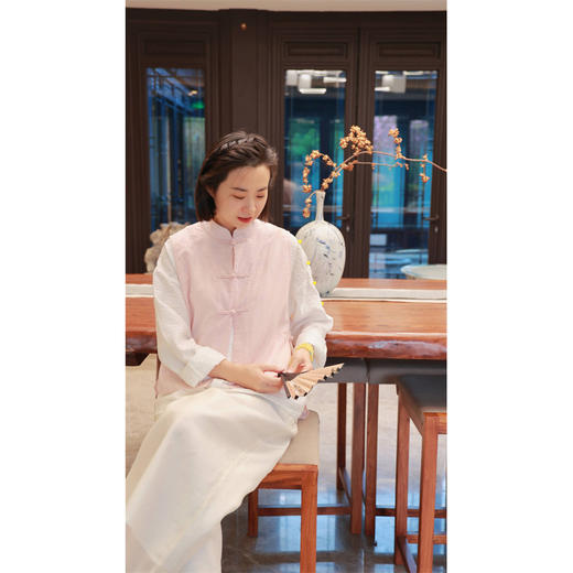 【抖音专属】中式马甲（22704058T-粉米） 商品图1