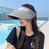 【满足你的户外需求，遮阳舒适，轻巧便捷！】韩版夏季帽子女 时尚字母纸草防晒遮阳帽 太阳大檐遮脸空顶帽！-QQ-ry 商品缩略图3