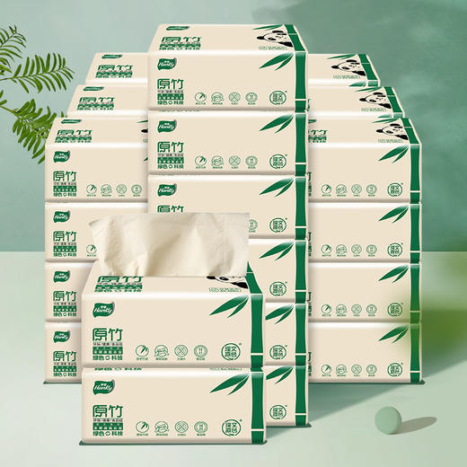 Hanky/亨奇原竹竹浆本色纸S码抽纸3层120抽*4包*10提 商品图2