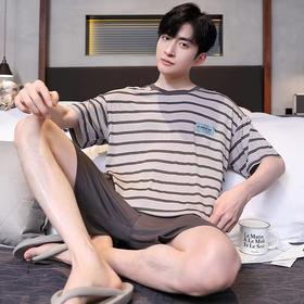【GZ】无忧购夏季韩版宽松凉感莫代尔男士家居服套装LG939