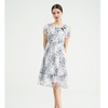 司歌网纱印花短袖显瘦连衣裙EA891347X 商品缩略图0