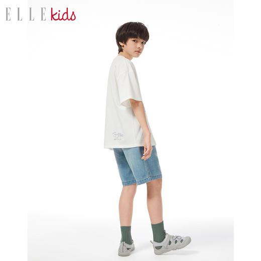 ELLEKIDS 童装 凉感棉抑菌印花休闲运动宽松短袖T恤 商品图2