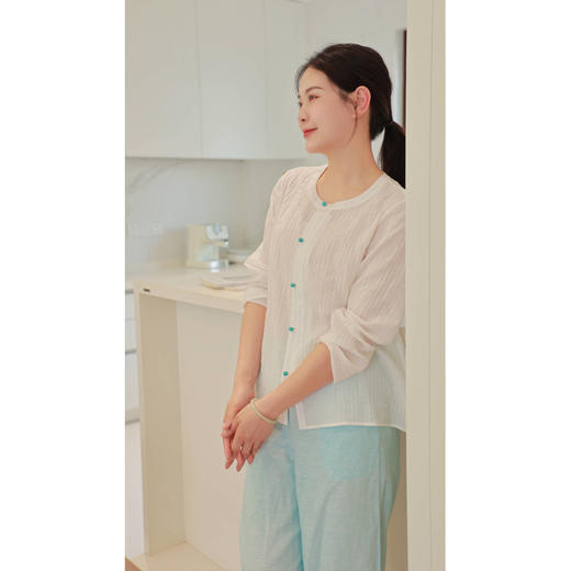 套装（圆领小衫24710544山矾+阔腿裤24709300云门） 商品图3