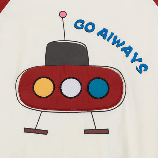 贝贝怡24夏季男童短袖T恤舒适透气上衣撞色插肩袖T恤ZB2DS037 商品图7