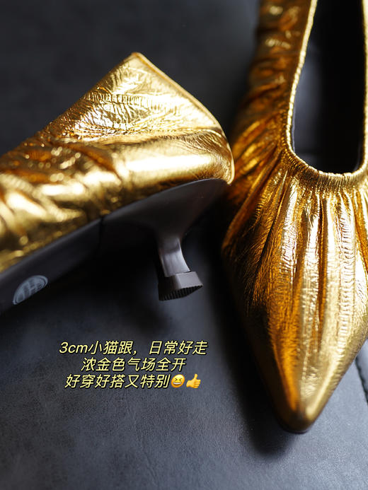 花花团篙端定制手工制作小羊皮鞋，精巧小猫跟鞋，日常舒适好走路，皮质柔软细腻，双色可选，时髦精的必选项，上脚chao享受，优雅好搭👍🏻 商品图2