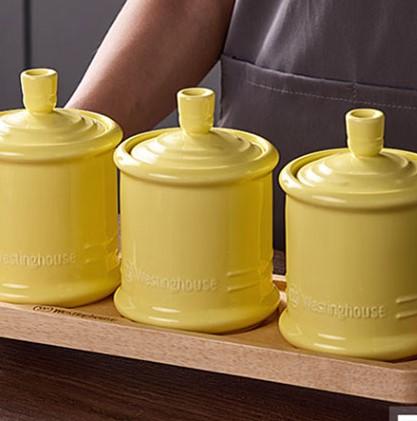 杞冠臻选 | 西屋Westinghouse 陶瓷调味罐 调料瓶赠木勺 麦芒黄色 280ml*1个或3个一组 百年品牌 商品图3