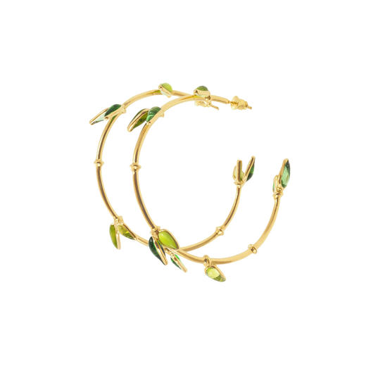 订购6个月到｜Gripoix Paris-Bamboo Creole-竹叶 耳环［法国设计师］ 商品图0