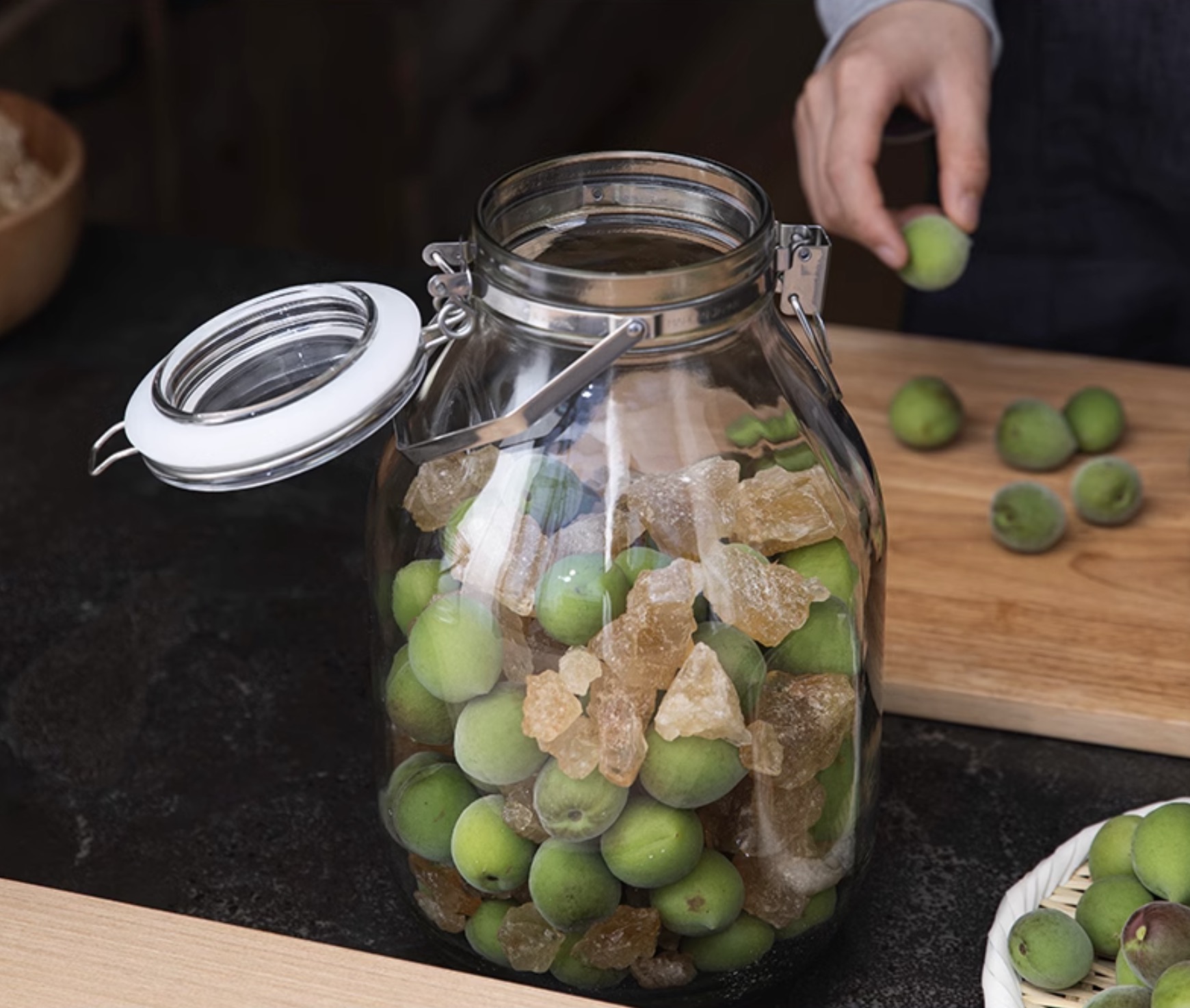 日本星硝手提玻璃密封罐