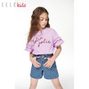 ELLEKIDS 童装 抗菌优棉荷叶袖珠片绣T恤 商品缩略图1