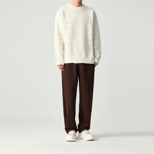 墨麦客男装 膨体挑洞肌理 冬季新款圆领毛衣男士加厚针织衫20467 商品图3