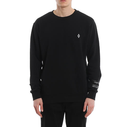 MARCELO BURLON 男士徽标印花棉质长袖卫衣 黑色 CMBA009R20FLE0051001 商品图1