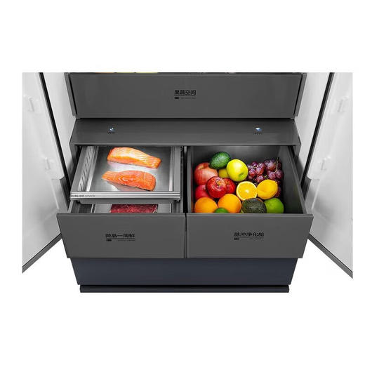美的（Midea）526升多门冰箱 超薄嵌入式 底部散热 玻璃面板 智能家电 钻影灰 BCD-526WFGPZMA 企业业务 商品图7