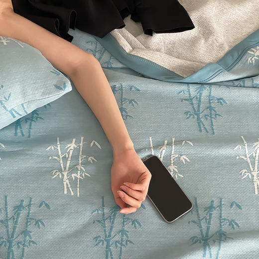 自然醒全棉针织棉提花夏被空调毯超柔裸睡针织夏凉被夏季薄款空调被盖毯可机洗MT 商品图10