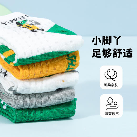贝贝怡10双子童袜四季休闲亲肤舒适萌趣可爱宝宝袜子男童ZB5DP017 商品图2
