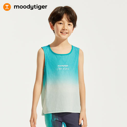 【24年夏新品】moodytiger24年夏新男童运动夏季印花无袖渐变色背心42111103 商品图0