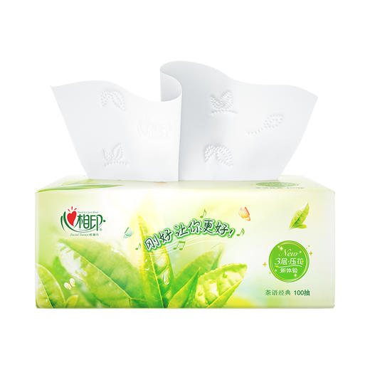 心相印茶语经典100抽20包装三层塑装纸面巾 DT20100（箱装） 商品图1