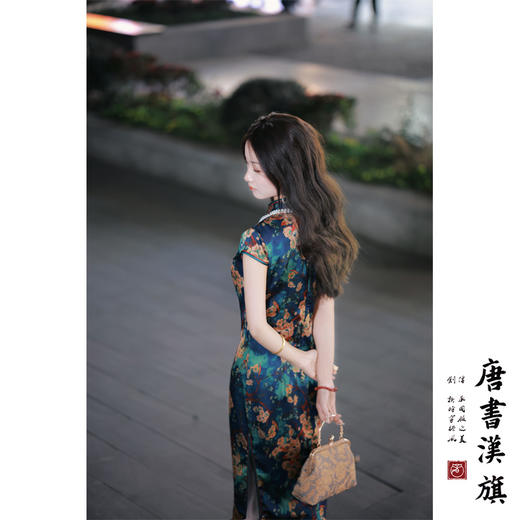 【旧梦】复古立领仿真丝改良旗袍新中式 商品图3