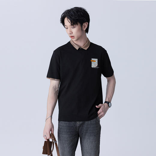 【断码清仓】HX 夏季圆领短袖合体T恤S102423001101/02 商品图1