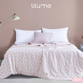 利路米当季热卖新款精梳纯棉全棉田园风印花夏凉被 粉