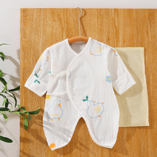 【卡通纯棉纱布蝴蝶衣】人之初新生儿衣服0-3个月6纯棉纱布春夏季初生宝宝蝴蝶衣婴儿连体 商品图8