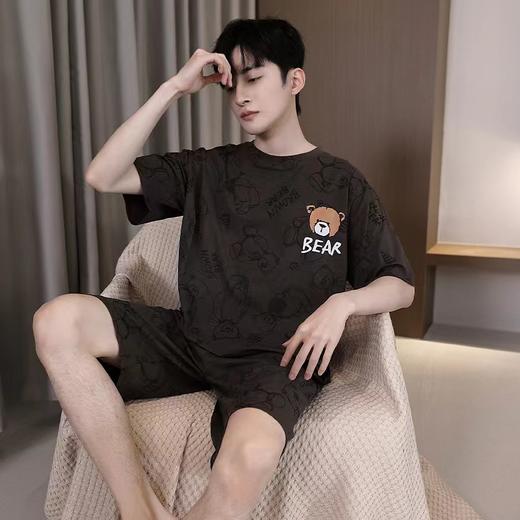 【GZ】无忧购夏季韩版宽松凉感莫代尔男士家居服套装LG939 商品图6